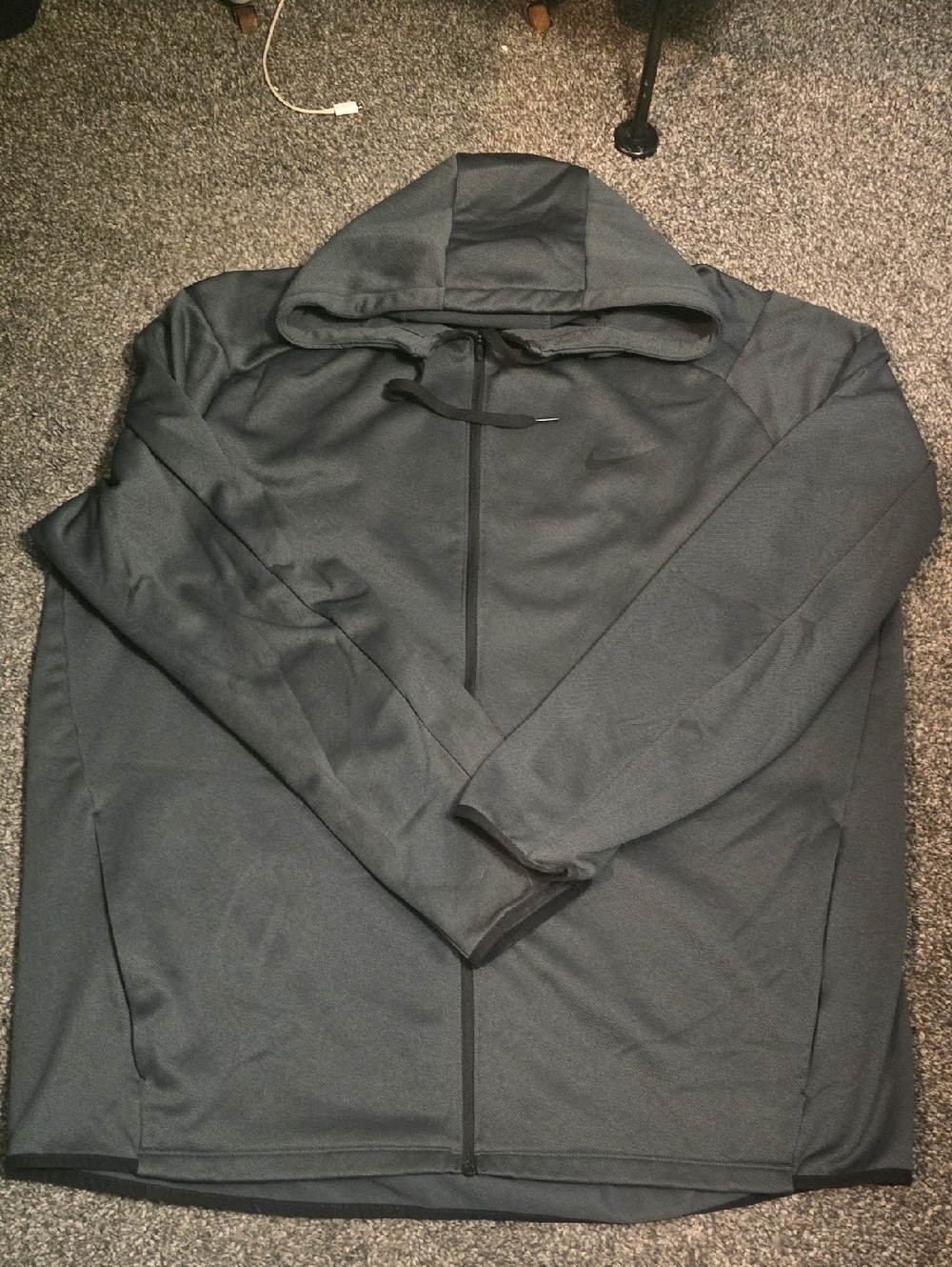 Nike Dri-fit Men's Full-Zip Hooded Performance Jacket - Charcoal